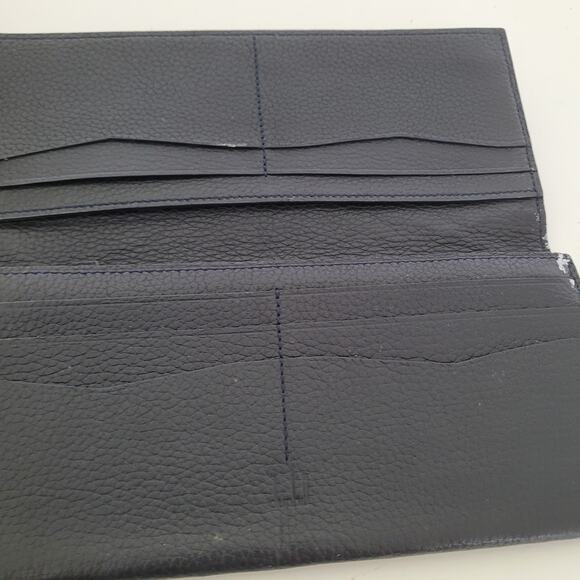 Dunhill Designer Checkbook Card Bill Holder Wallet Black Bifold Leather Long - Picture 3 of 11